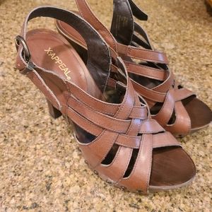 X•Appeal Brown Leather Sandals